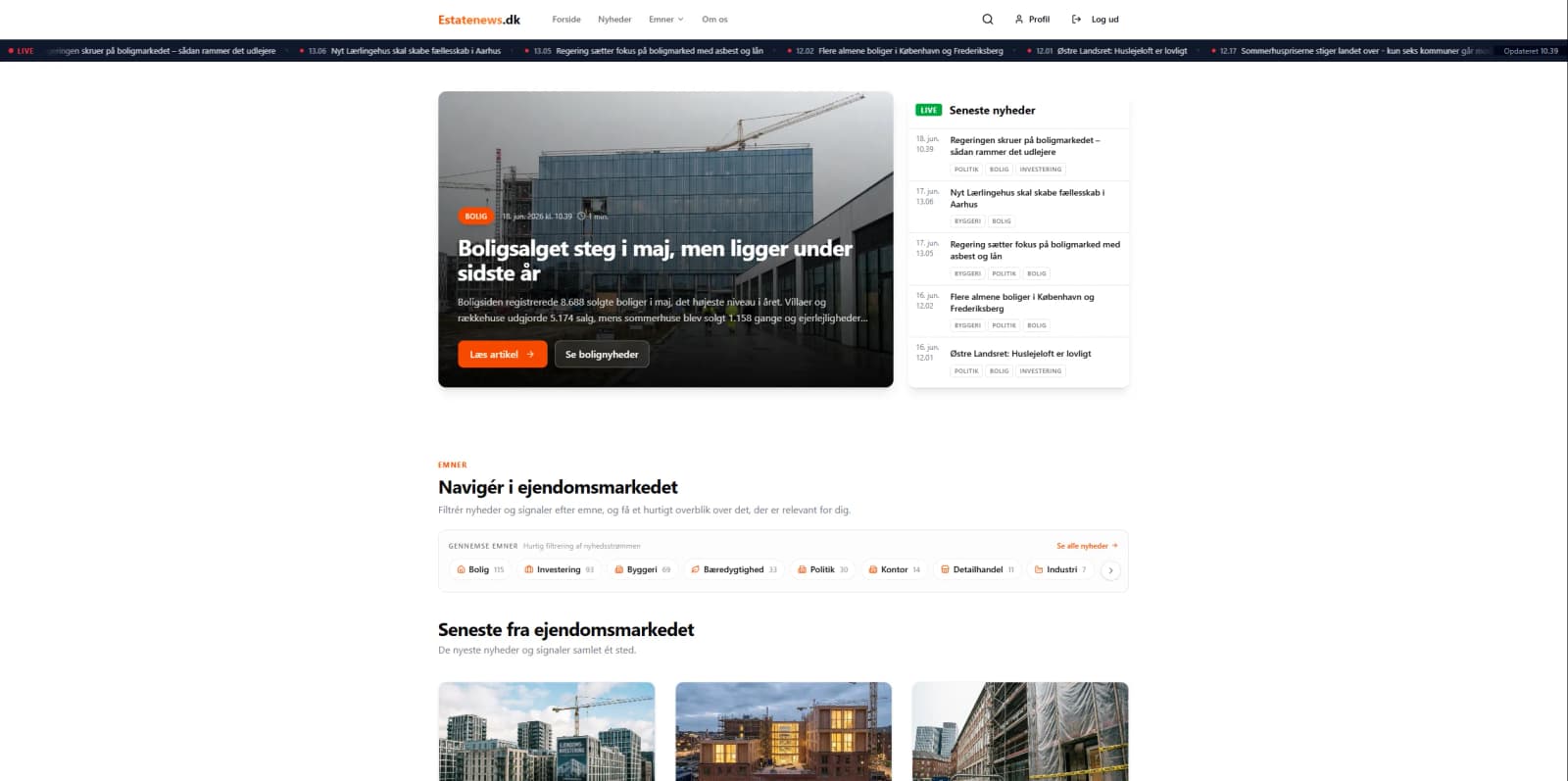 EstateNews website preview